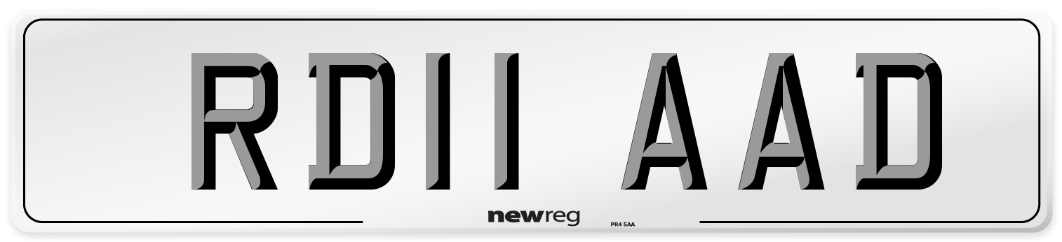 RD11 AAD Number Plate from New Reg